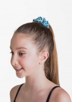 metallic scrunchie blue