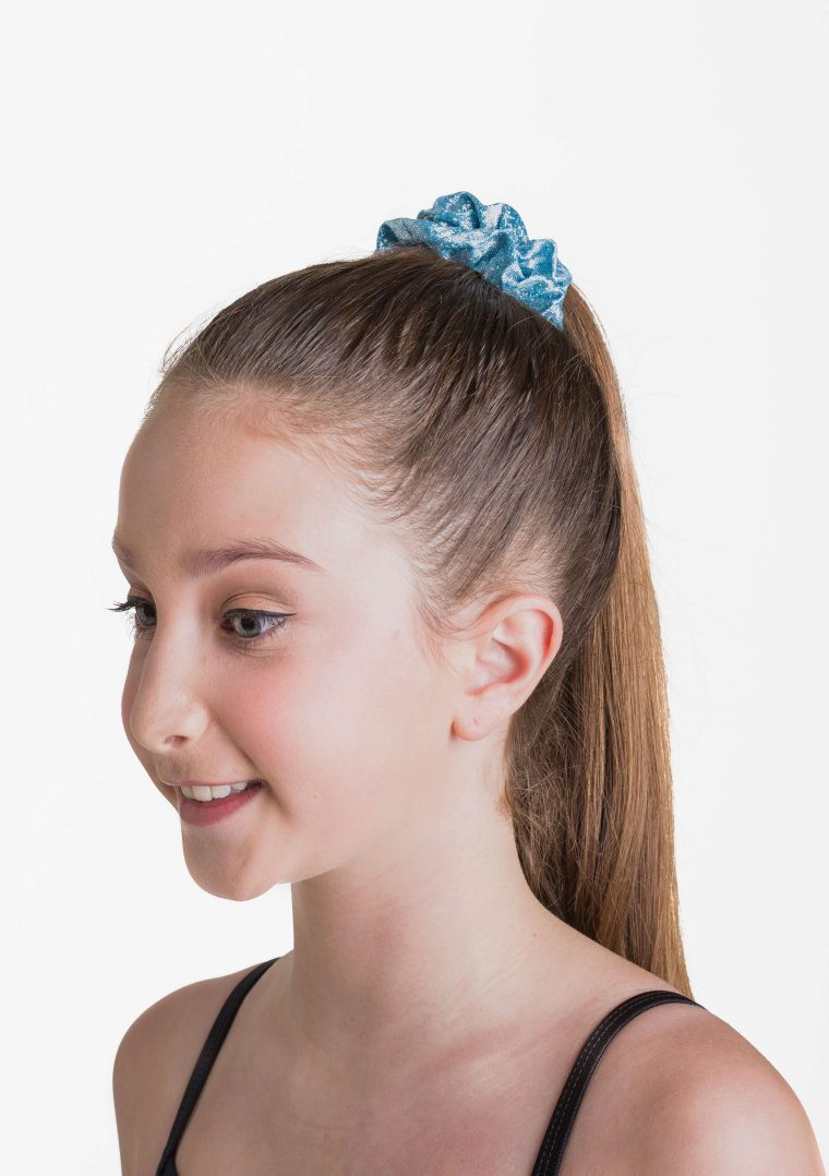 metallic scrunchie blue