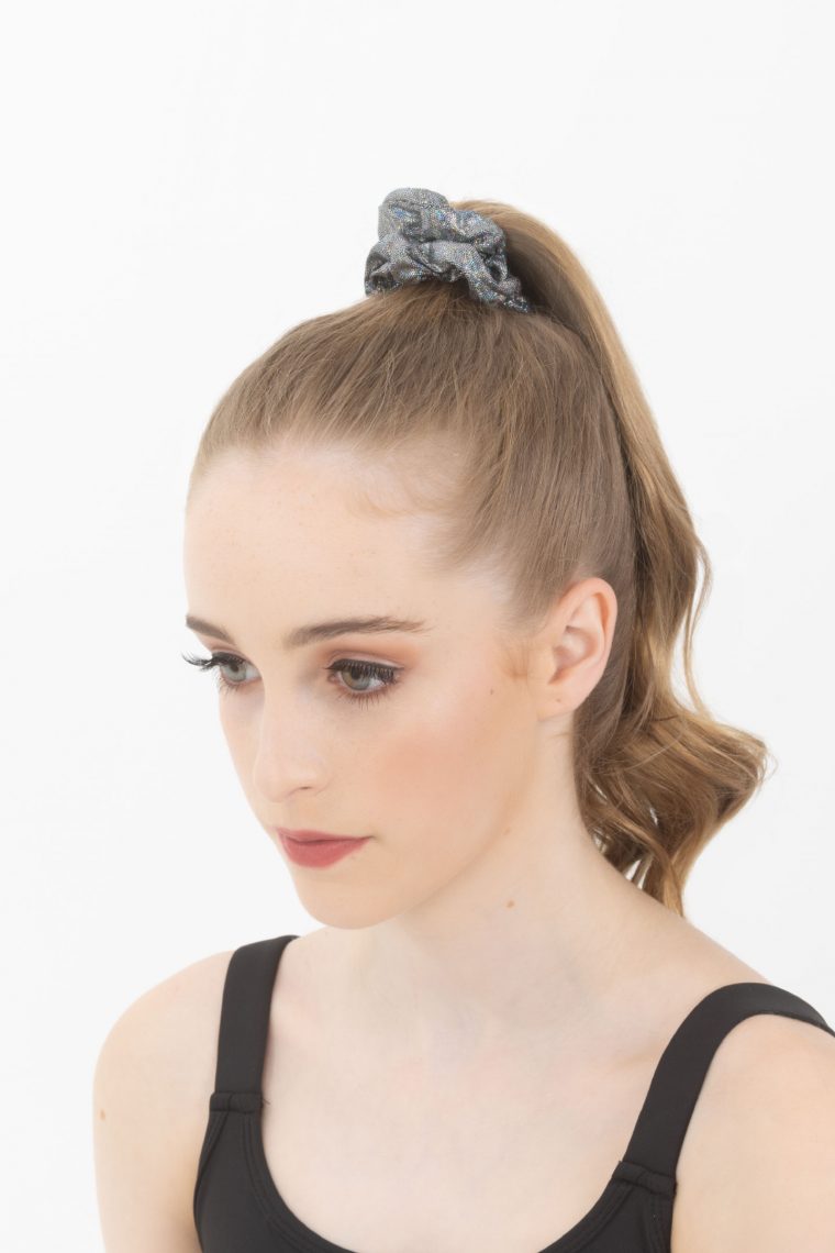 metallic scrunchie black