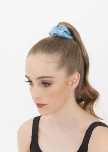 metallic scrunchie blue