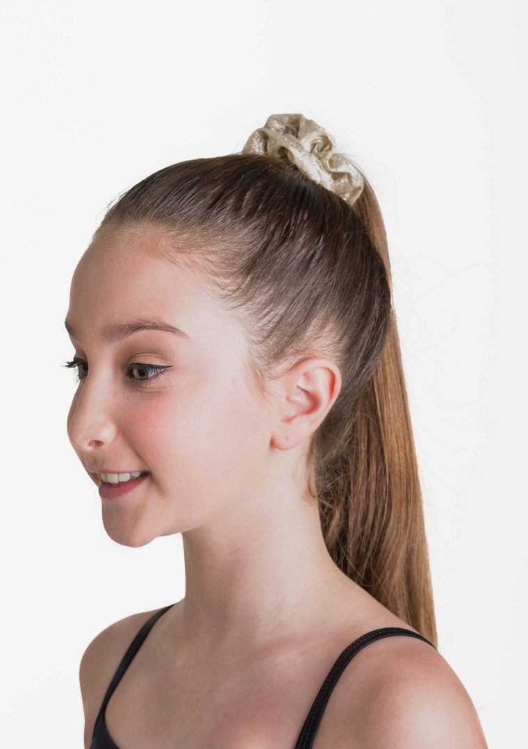 metallic scrunchie gold