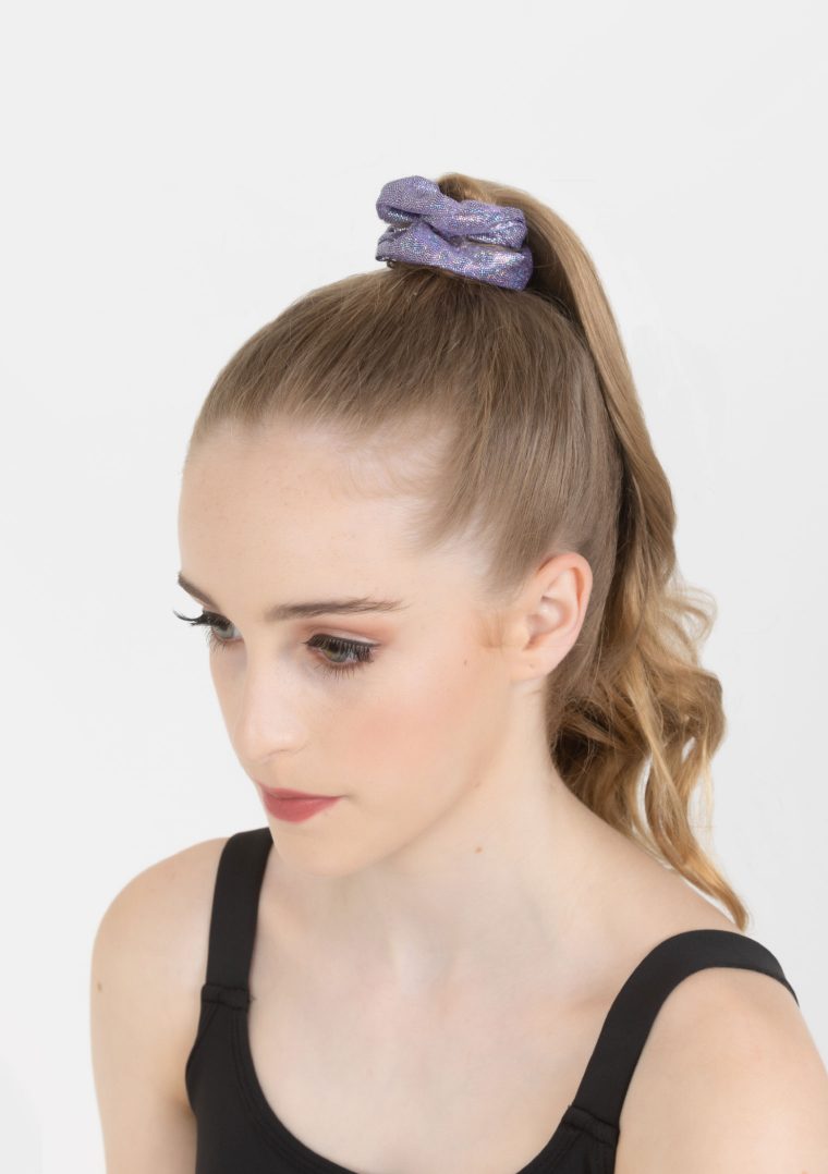 metallic scrunchie lilac