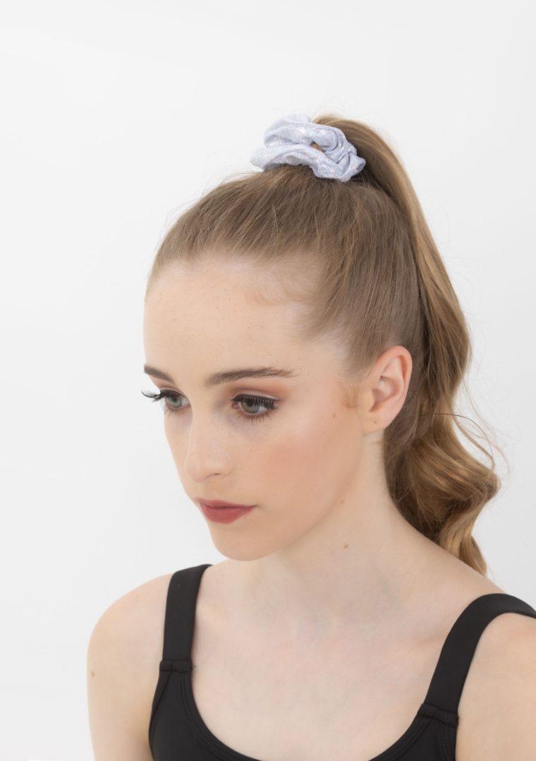 metallic scrunchie silver