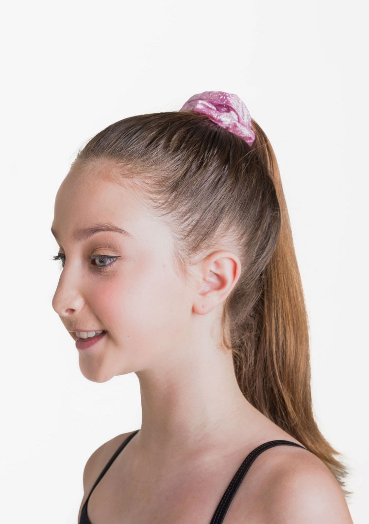 metallic scrunchie pink