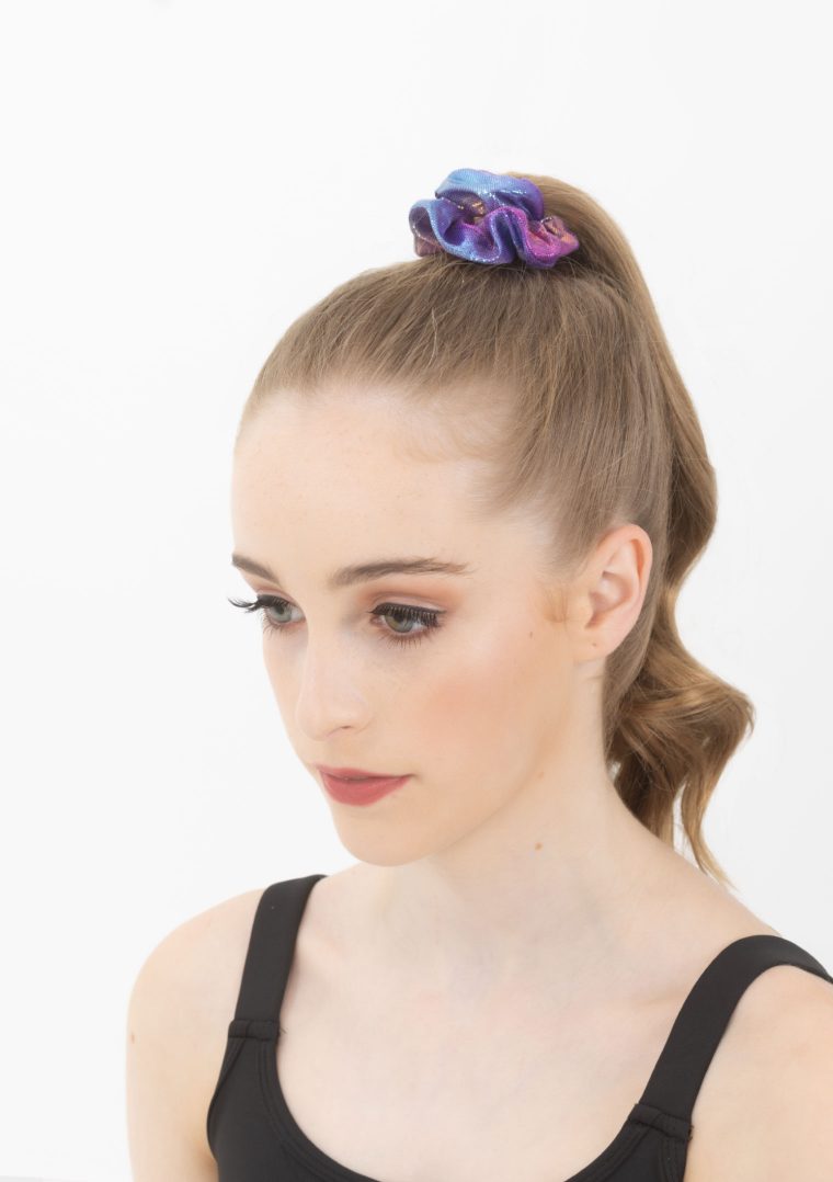 metallic scrunchie multi-coloured