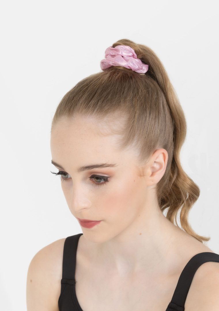 metallic scrunchie pink