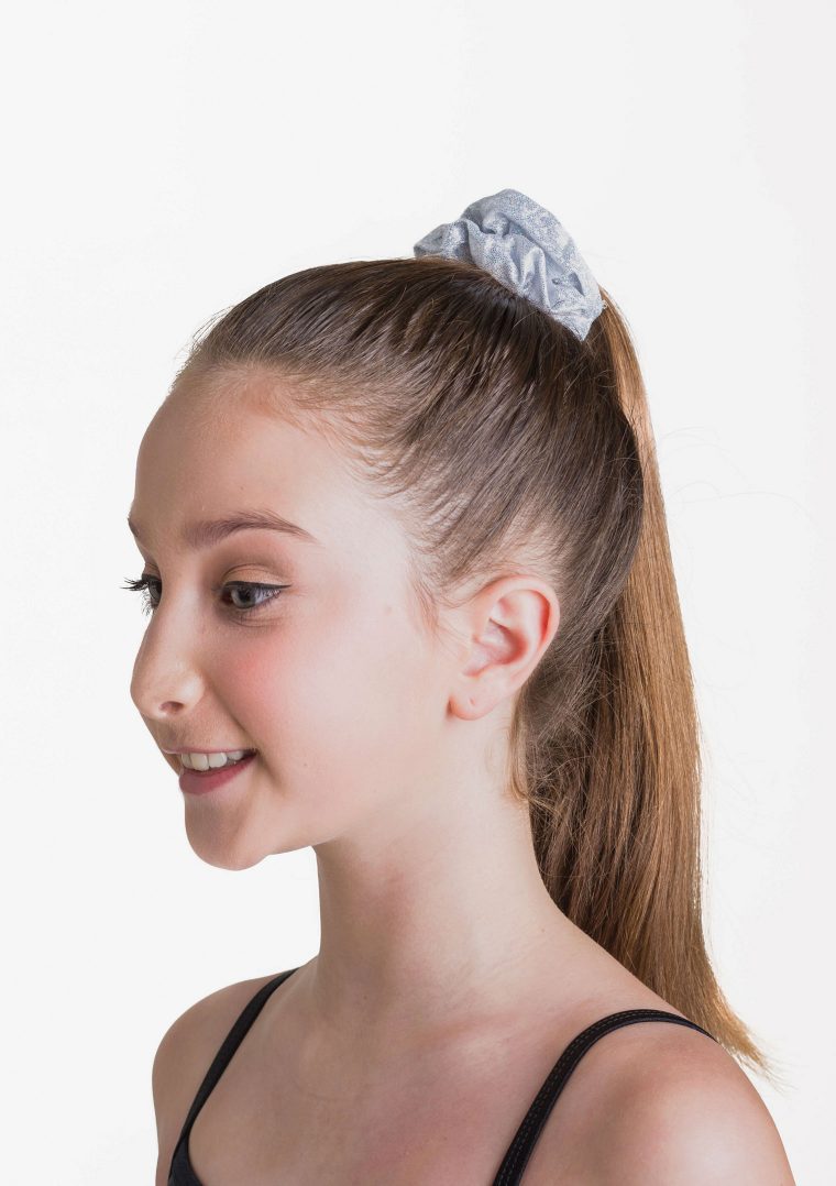 metallic scrunchie silver