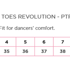 pro toes revolution sizing chart