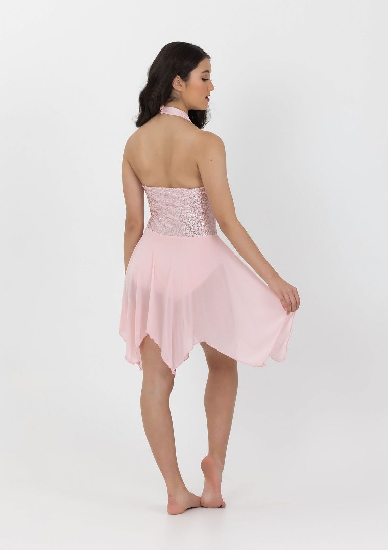 pastel essence sequin lyrical dress pale pink