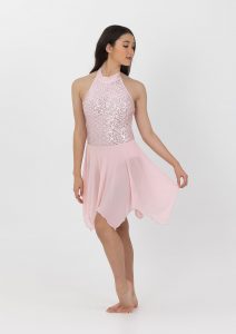 pastel essence sequin lyrical dress pale pink