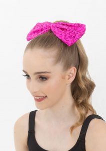 sequin bow hot pink