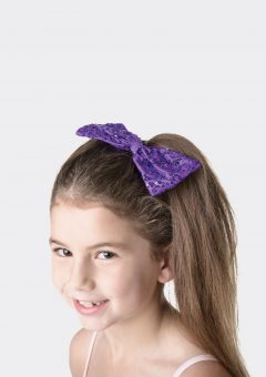 sequin hair bow purple