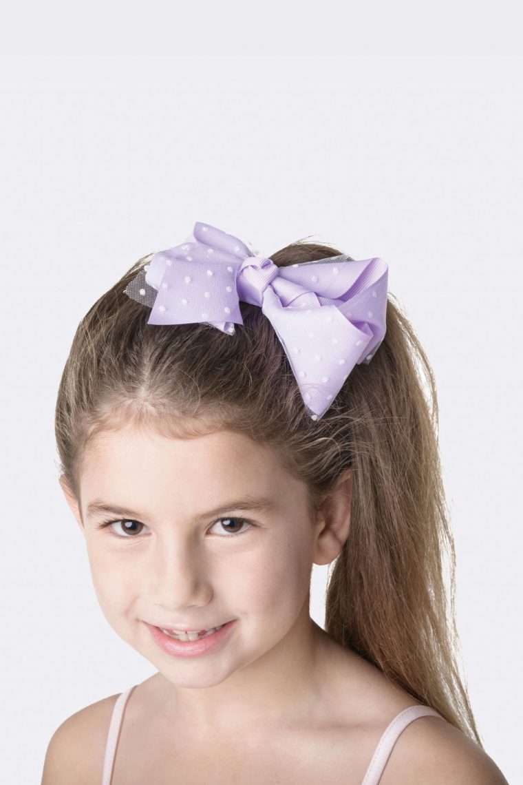 spotty bow clip lilac