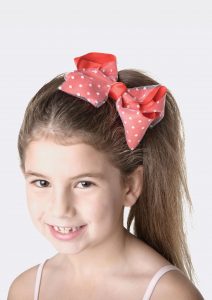 spotty bow clip red
