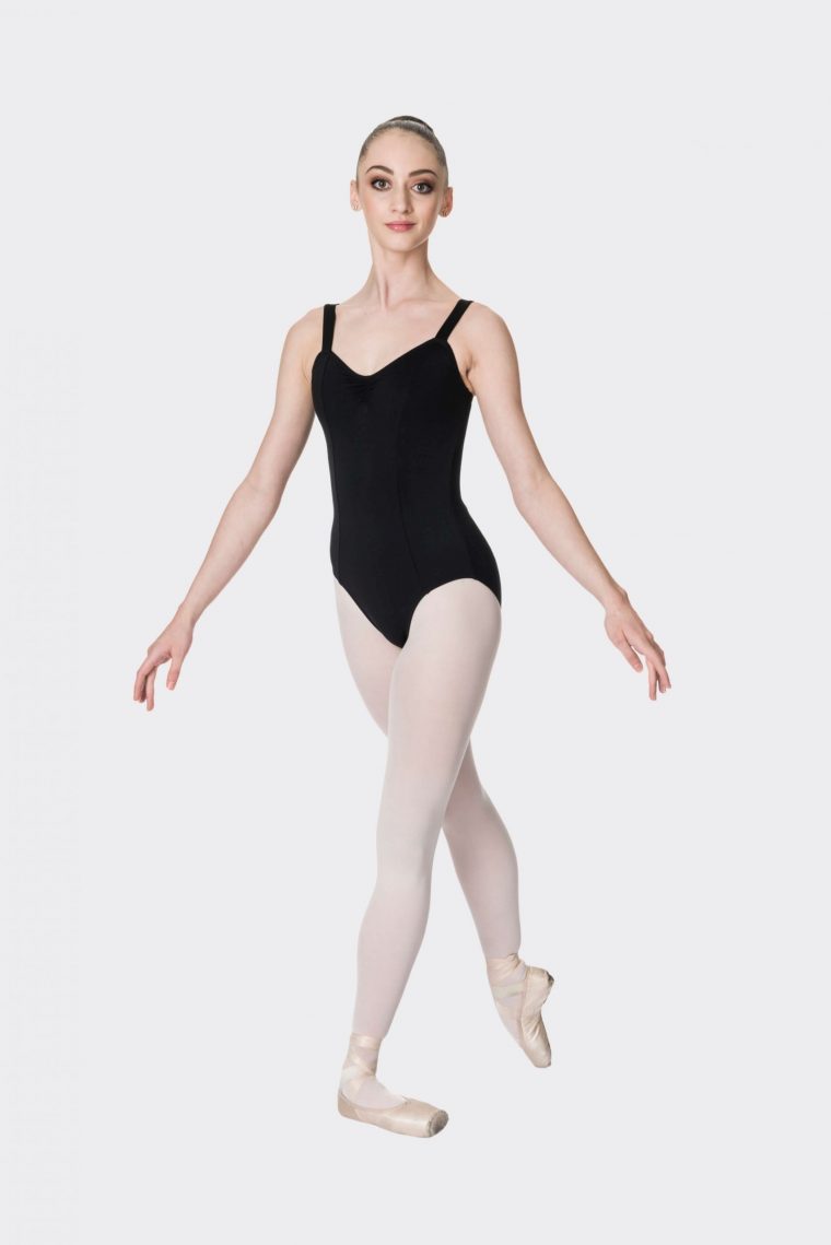 wide strap leotard black