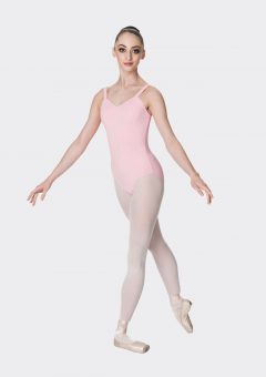 wide strap leotard ballet pink