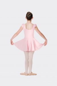 Cap sleeve chiffon dress ballet pink