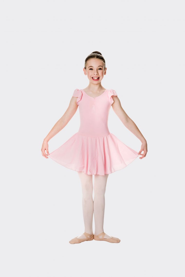 Cap sleeve chiffon dress ballet pink