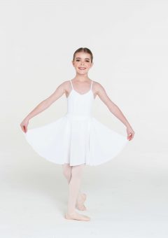 long circle skirt white