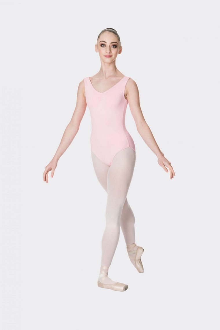 premium thick strap leotard ballet pink