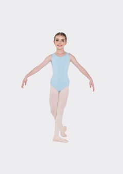 premium thick strap leotard pale blue