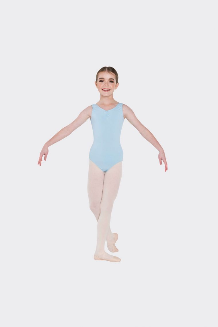 premium thick strap leotard pale blue