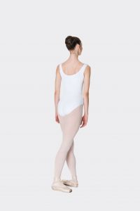 premium thick strap leotard white