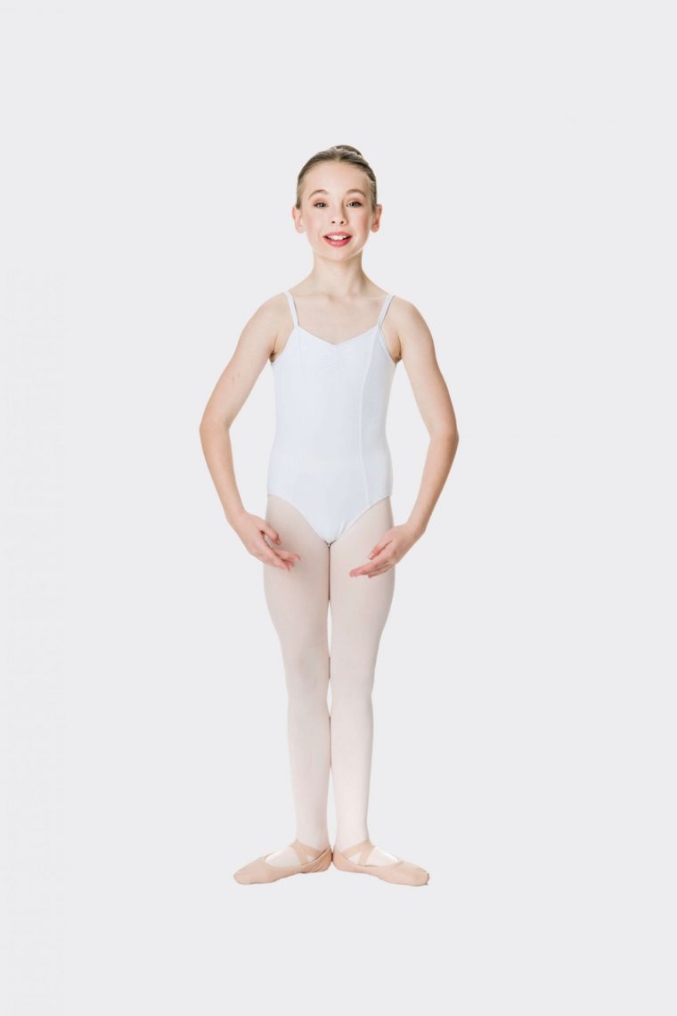 camisole strap leotard white