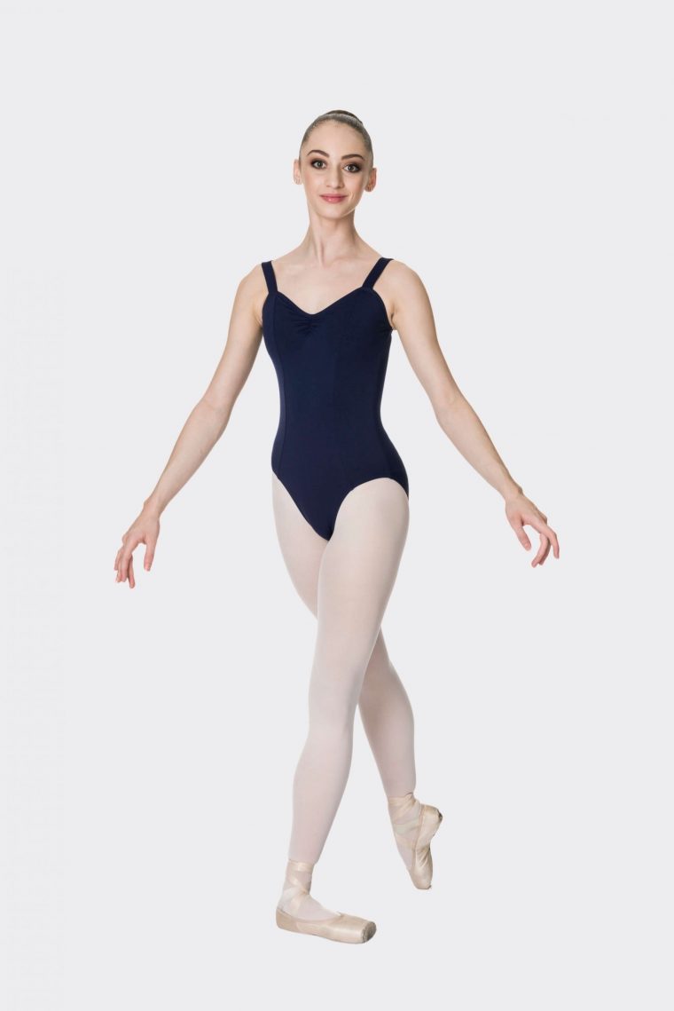 wide strap leotard navy