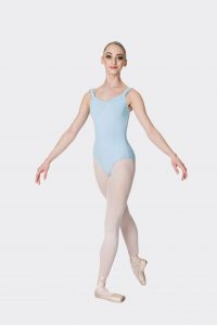 wide strap leotard pale blue