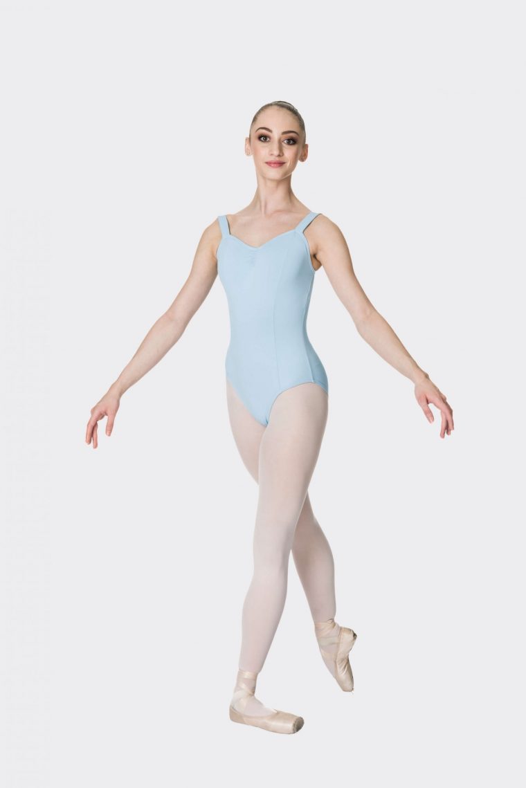 wide strap leotard pale blue