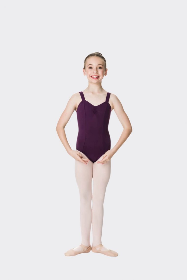 wide strap leotard plum