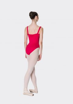 wide strap leotard red
