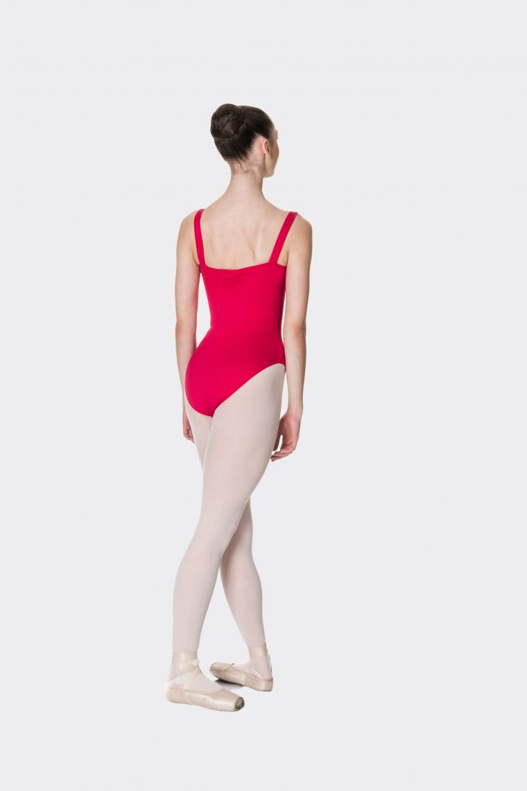wide strap leotard red