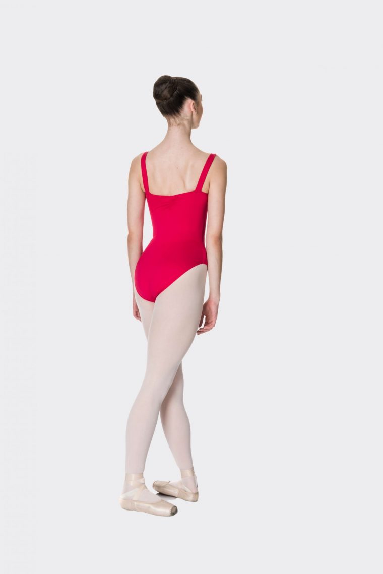 wide strap leotard red