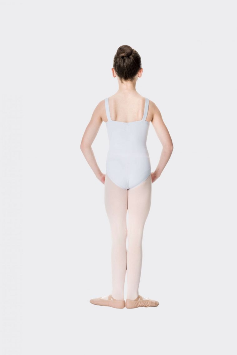 wide strap leotard white