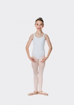 wide strap leotard white