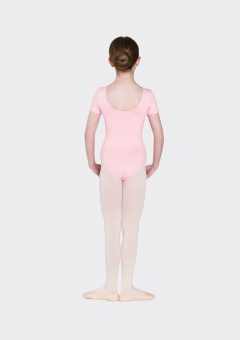 short sleeve leotard ballet pink