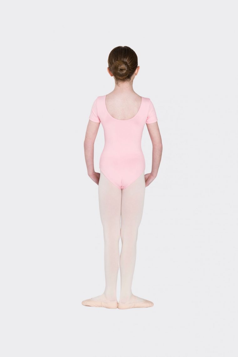 short sleeve leotard ballet pink