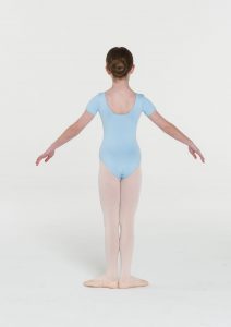 short sleeve leotard pale blue