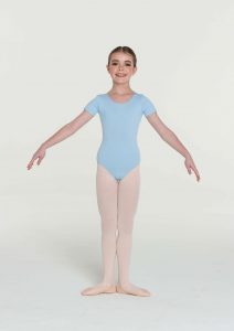 short sleeve leotard pale blue