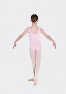 classic thick strap leotard pale pink