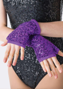 sequin gloves purple