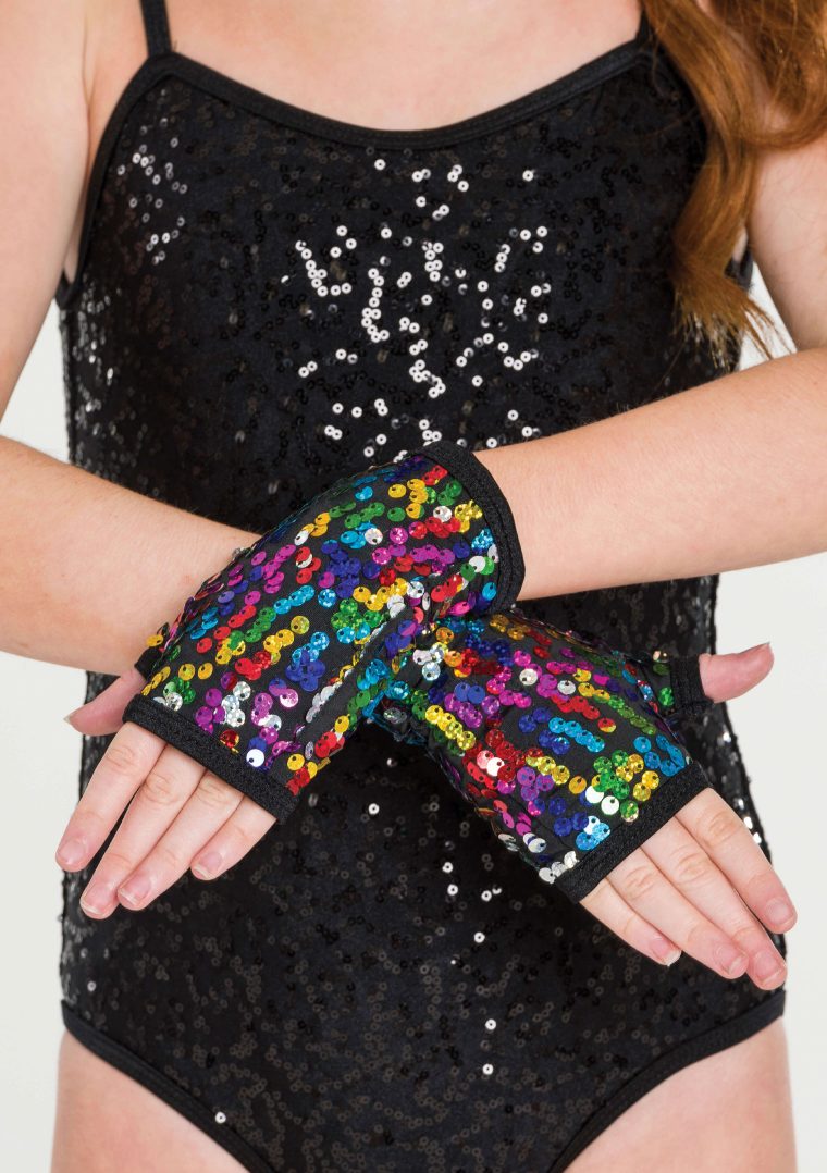 sequin gloves rainbow