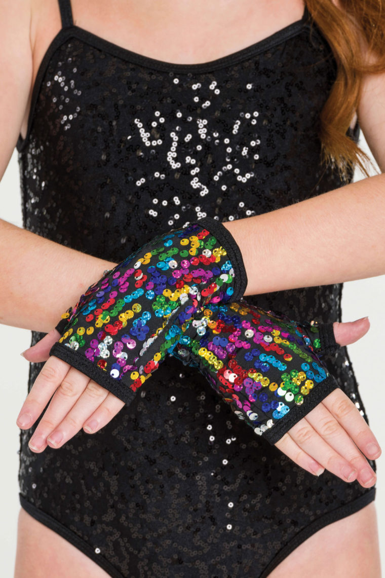 sequin gloves rainbow