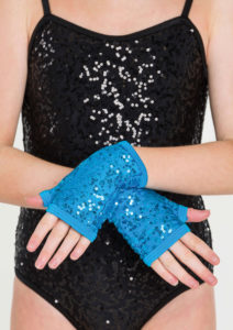 sequin gloves blue