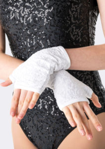 sequin gloves white