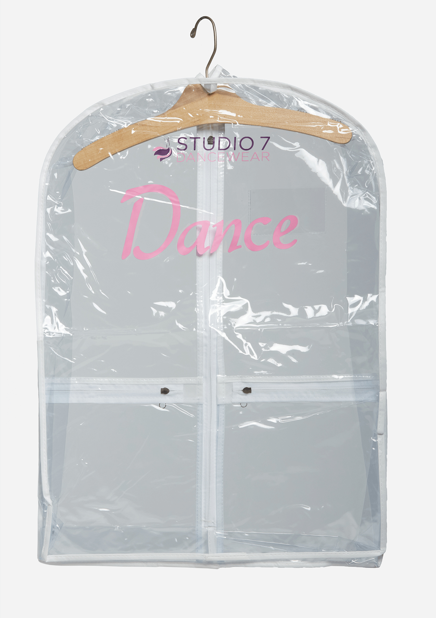 Clear Garment Costume Bag, Gusset, 2 Zipper Pockets - White Trim GB02 –  Centre Stage Dancewear