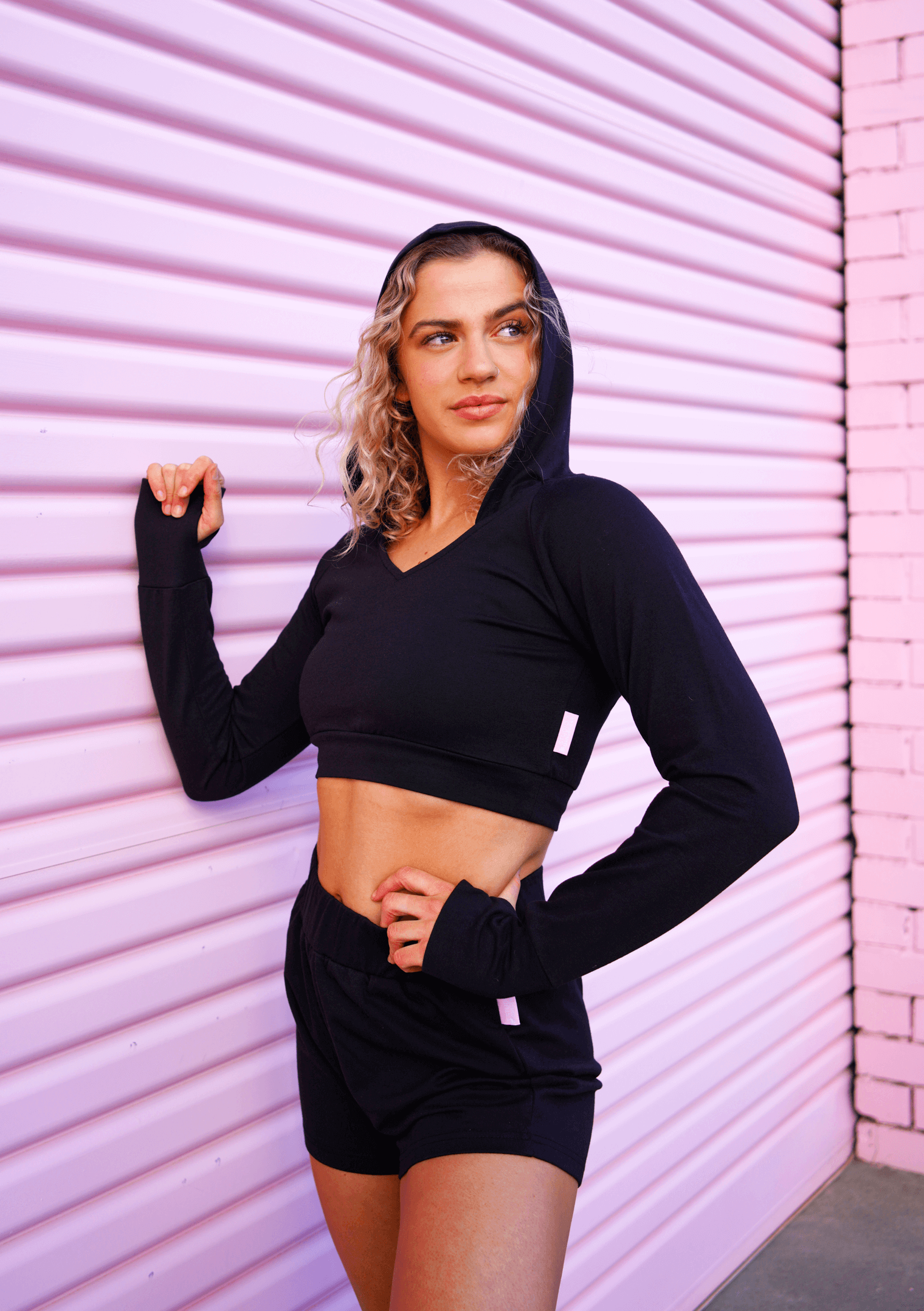 cropped dance hoodie