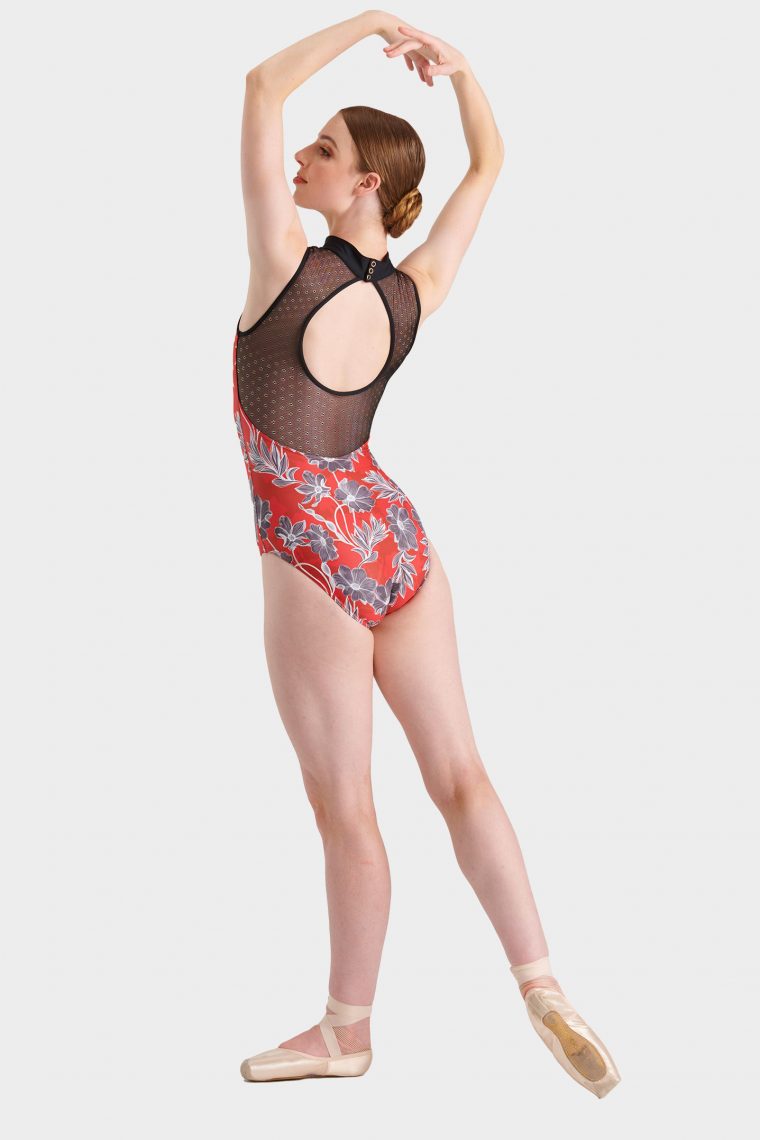 emily leotard red floral